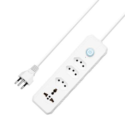 China New Design 4 Way Electric Power Outlets Brazil Plug Residential/Multi-Purpose Type Extension Socket Cable Power Strip Socket for sale