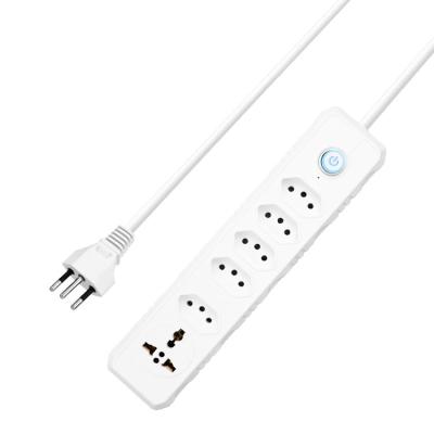 China Brazil Commercial Standard White Power Strip Factory Wholesale New Product Extension Socket Switch 2023 Control for sale