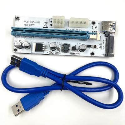 China With 2022 VER 008S SATA Power Cable Plus PCIE Riser Card 009s PCI-E PCI Express Adapter Molex 6Pin SATA USB 3.0 Cable for sale