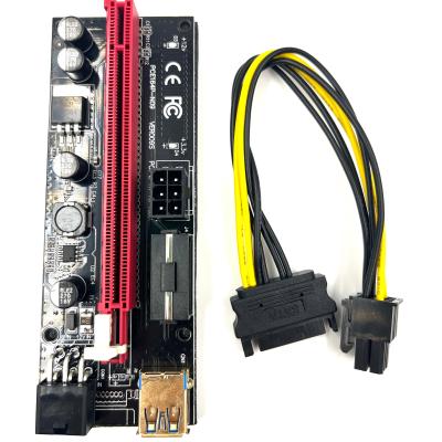 China With SATA Power Cable PCIE VER 009S 6pin PCI-E 1x Express To 16x 006C USB Cable Riser Card VER009S for sale