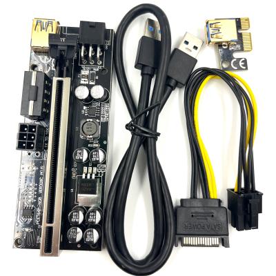 China With SATA Power Cable Newest Best Quality 009C PCI-E PCIE Riser Card 009C 010XPCI Molex 6Pin SATA 2022 A USB 3.0 Cable 1X 16X Extender for sale