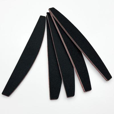 China Nail Care Professional Sandpaper Nail Files High Quality Double Side Abrasive Black Nail File Custom Made for sale