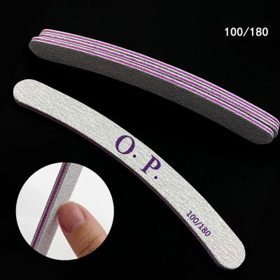 China Nail Care High Quality Nail Files Sanding 100/180 Curved Nail Art Tools Buffer Nail File Manicure for sale