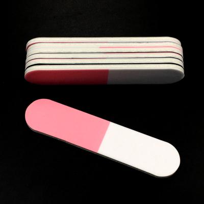 China Nail Care Wholesale Pink Gray White Three Strip Sponge Thick Buffing Nail File For Manicure Buffing Tool for sale