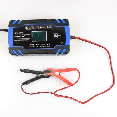 China Standard Motorcycle/Scooter Car Battery Charger 12V 10A Battery Charger Car 12/24V 8A Touch Screen Pulse Repair LCD Display For for sale