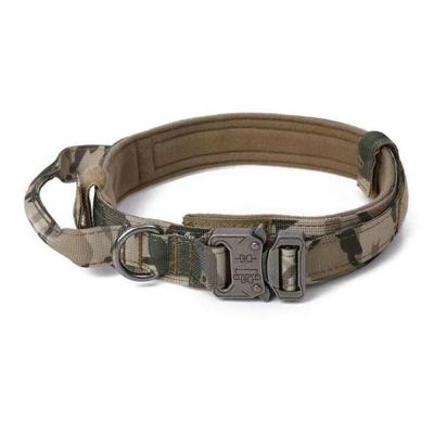 China Outdoor Nylon Dog Collar Pets Nylon Collars With Aslocate For Length Adjustable Patrol Dog Neck Collars for sale