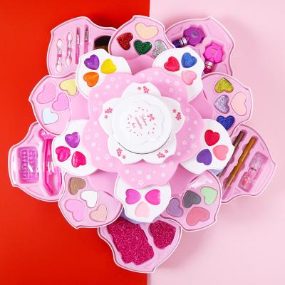 China Cosmetics Toys Cute Girls Hot Selling Toys Dressing Up Kit Flower Shape Makeup Cosmetics Toy for sale