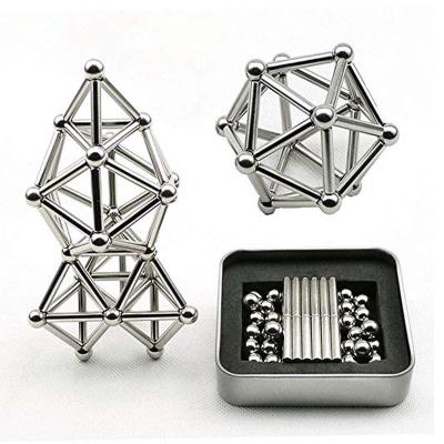 China Educational DIY Toy Set Hot Selling Educational DIY Toy Magnet Sticks And Stainless Steel Balls For Kids And Adults for sale