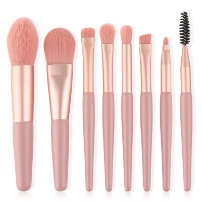 China Portable Face Makeup Macaron Travel Brush Set Blush Brush Mini Lip Brush for sale