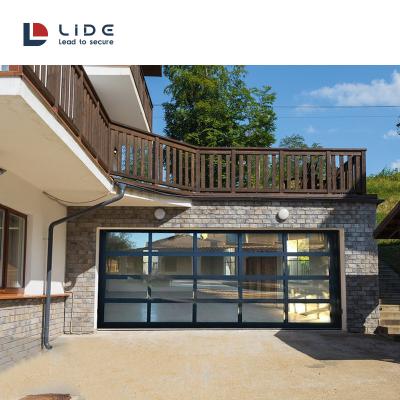 China Heat Insulation Frame+fully Transparent Tempered Glass Sectional Garage Doors for sale