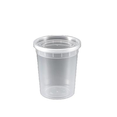 China Ripple Wall C32 Thickened Wholesale Cylinder Shaped PP Condiments Packaging Cups Clear Disposable Cups With Lids for sale