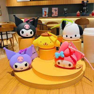 China Mini Silicone Bag Melody Coin Large Pendent Purse Cartoon Character Dickmon Ear Dog Wallet PVC Kuromi Girl Bag Rubber Main Chain Pendant for sale