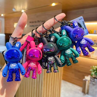 China Cool Rubber Bag Lucky Rabbit Keychains Genuine 3D Cartoon Lightning Rabbit Key Chains Kawaii Bunny Rabbit Trend Pendant Genuine Dickmon Pendant for sale