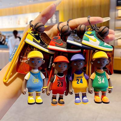 China Real Doll Pendant Bag PVC 3D Dickmon Anime Sports Player Key Chains Souvenir Rubber Basketball Stars Keychains Keychains for sale