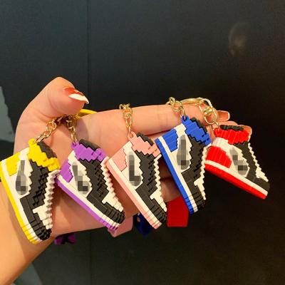 China PVC Pendant 3D Mini Sneaker Keychains Ring Rubber Sports Keychain Men's High Quality Pendant Car Key Chain 3D Dickmon Key Club Club for sale