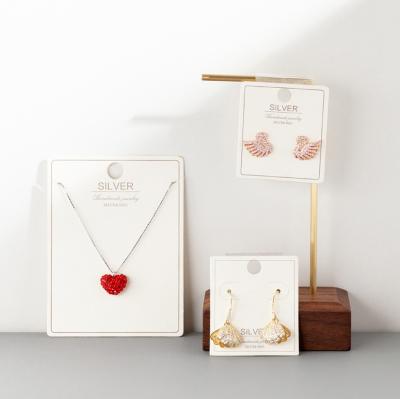 China Hot sale logo display package 2020 necklace display necklace earring cheap white earring cards custom necklace card holder display for sale