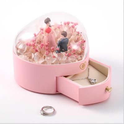 China 2021nbeautiful Pretty 2021 Jewelry Ring Earring Box 2021nbeautiful Pink Flower Necklace Earring Packaging Valentines Day Jewelry Packaging Valentine Gifts Box For Woman for sale