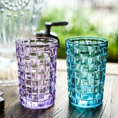 China Tall Drinking Glass Water Cup , Weaving Personalized Whiskey Tumblers for sale