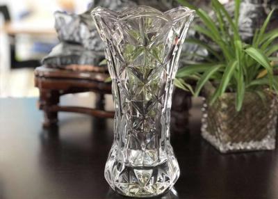 China 25cm Height Transparent Clear Glass Vases Machine Made Desktop In Stock for sale