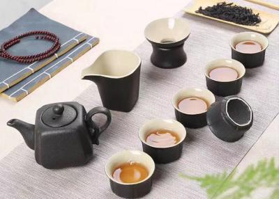 China Custom Black Color Ceramic Mugs Ceramic Tea Set For Family Party / Tea Shop for sale