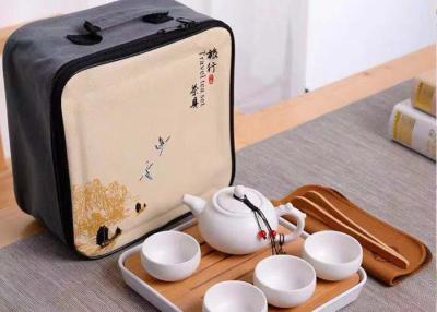 China 8Pcs Travel Ceramic Teapot Set , Ceramic Cup Set With Travle Bag Packing for sale