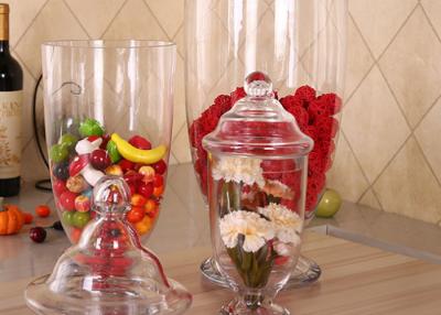 China Handmade Large Glass Sugar Jars / Wedding Cookie Glass Lolly Jar For Storage for sale