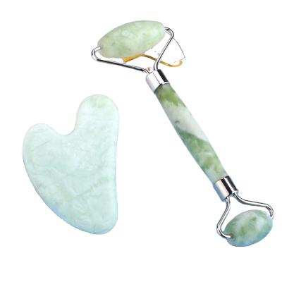 China Face Lift Manufacturers Spot Jade Xiuyan Mmassage Facial Roller Beauty Double Head Crystal Roller Powder for sale