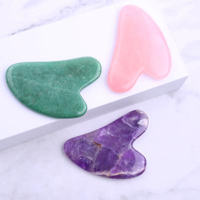 China Green Jade Gua Sha Stone Scraping Body Health Massage Gua Sha Body Massager Tool for sale