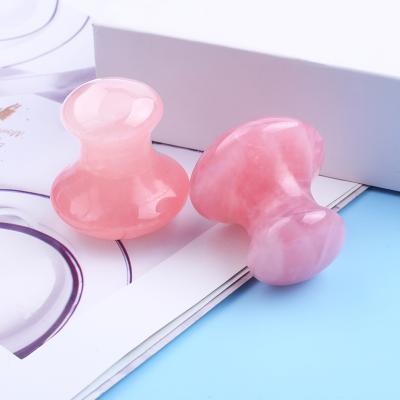 China Whitening Best Selling Set of Rose Quartz Pink Jade Roller Face Mushroom Stone Gua Sha for sale