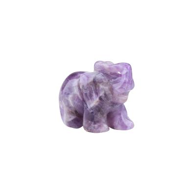 China China Jade Carving Sculpture Decorations Home Crystal Gem Crafts Jade Elephant Amethyst for sale