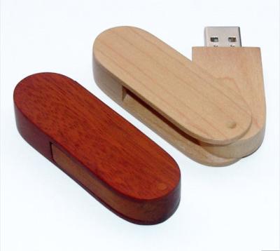 China High Speed 512mb / 2 Gig Swivel Wood USB Flash Drive , Wooden USB Pen Drive for sale