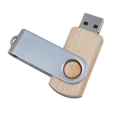 China Industrial 32 Gig Novelty Custom Wood Usb Flash Drive   Rotating Clip Available for sale