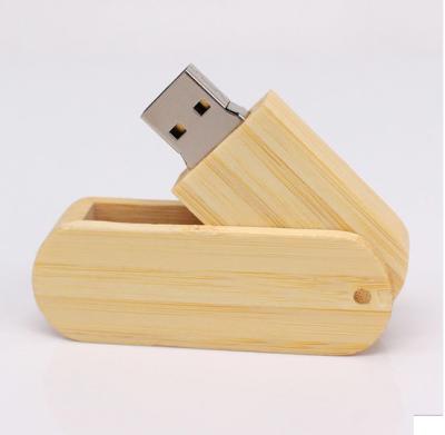 China Memory   Swivel Bamboo USB Flash Drive  Windows2000 Supply 60*26*10mm Silk Printing for sale