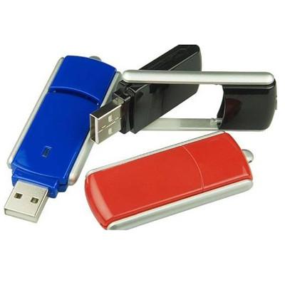 China Rotating  Plastic USB Flash Drive , Red  Blue Color Plastic Flash Drive 70*19*5mm for sale