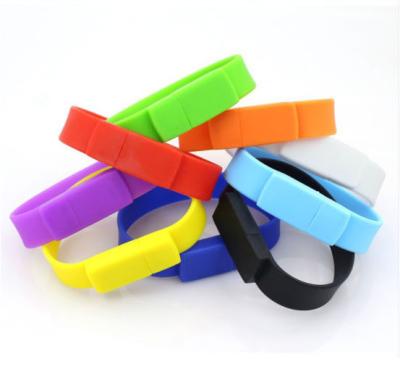 China Silicone Wristband Pvc Flash Drive  Bracelet USB Disk Pen Drive  Red / Blue Color for sale