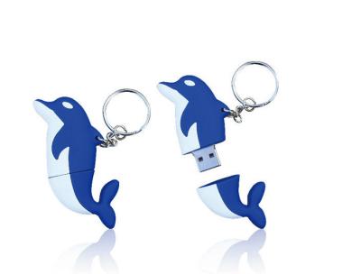 China Soft    Cute  Silicone Dolphin  USB Flash Drive Promotional Gift 32GB 64GB 128GB for sale