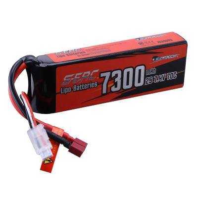 China Soft Toys 2S 7.4V Lipo Battery 7300mAh 70C Pack with Deans T Plug for RC Vehicles Hobby for sale