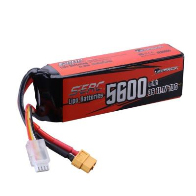 China Toys 11.1V 3S LiPo 5600mAh 70C Battery with XT60 Connector Soft Pack for RC Car RC Truck for sale