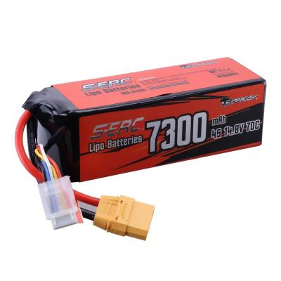 China Soft Toys 4S 14.8V Lipo Battery 7300mAh 70C Pack With XT90 Connector For RC Car Hobby for sale