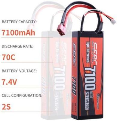 China Hard Toys 2S Lipo Battery 7.4V 7100mAh 70C Case with Deans T Plug for RC Truck RC Car Hobby for sale