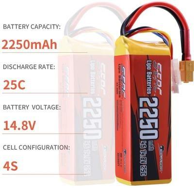 China Toys 14.8V 4S RC Lipo 25C 2250mAh Battery with XT60 Plug for RC Airplane Racing Hobby for sale