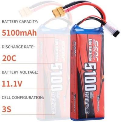 China 3S 11.1V RC Lipo 20C 5100mAh Toys Battery with XT60 Plug for RC Drone Hobby for sale