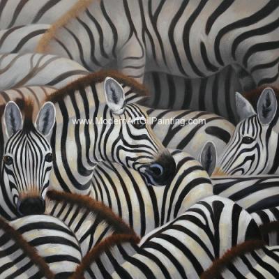 China Arte feito a mão da parede da lona da cópia de Art Canvas Paintings Animal Zebra do sumário à venda