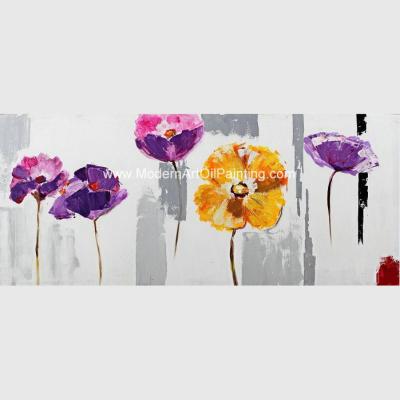 China Sumário pintado à mão Art Canvas Paintings, arte floral roxa acrílica da parede à venda