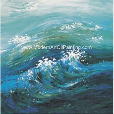 China Contemporary Abstract Handmade Art Painting Sea Wave, Strectched Canvas Wall Art for sale