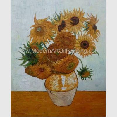 China Platteland Vincent Van Gogh Oil Paintings Sunflowers met het Bladgoud van Wenen 20 x 24 duim Te koop