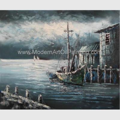 China Contemporary Fishing Boat Painting At Sea  / Sailing Ship Paintings Prints for sale