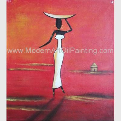 China Abstract Modern Oil Paintings , Handmade African Women Canvas Painting Acrylic for sale