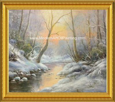 China Snow River Original Oil Landscape Paintings Wall Art 20