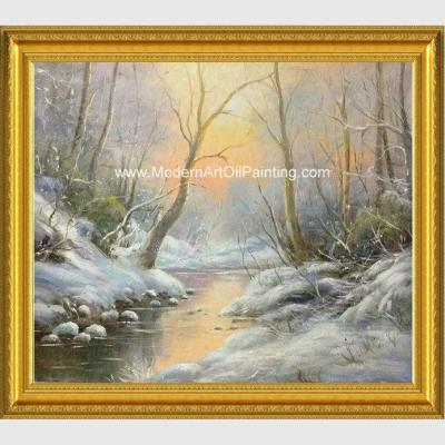 China Framed Custom Winter Landscape Painting With Snow  Neo - Classic Style for sale